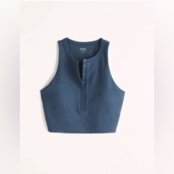 Abercrombie YPB Henley slim tank, NWT, ink blue, size Small - Picture 2 of 4